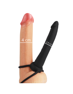 MYTHOLOGY - COBI ONYX ANAL DILDO WITH COCK AND TESTICLE RING 13 SILICONE CM 8 