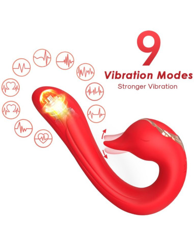 ARMONY - VIBRATEUR DELFIN MULTIPOSITION & EFFET CHALEUR ROUGE 5 