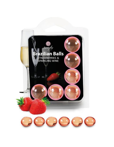 SECRETPLAY - SET 6 PALLINE BRASILIANI FRAGOLE CON CAVA 1 