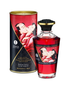 SHUNGA - OLIO DA MASSAGGIO EFFETTO CALORE SAPORE INTENSO DI CILIEGIA 100 ML 2 