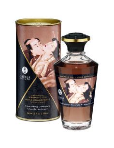 SHUNGA - HUILE DE MASSAGE À EFFET CHALEUR SAVEUR INTENSE DE CHOCOLAT 100 ML 2 