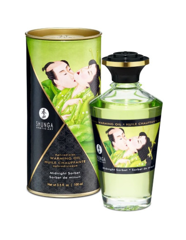 SHUNGA - HUILE DE MASSAGE À EFFET CHALEUR SAVEUR SORBT DE MINUIT 100 ML 2 