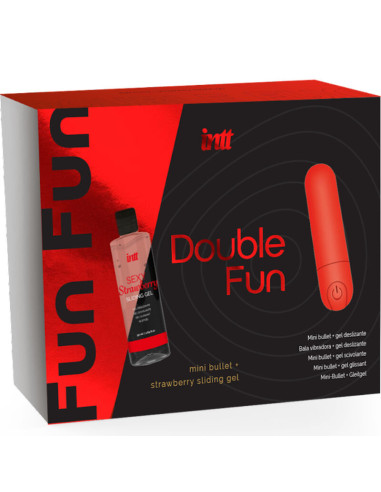 INTT RELEASES - KIT DOUBLE FUN AVEC BULLET VIBRANT ET GEL DE MASSAGE À LA FRAISE 4 