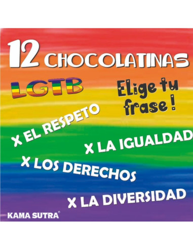 PRIDE - BOX OF 12 CHOCOLATE BARS WITH THE LGBT FLAG 1 