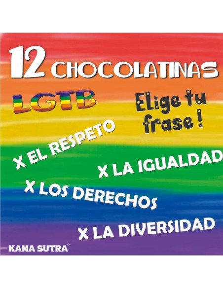 PRIDE - BOX OF 12 CHOCOLATE BARS WITH THE LGBT FLAG 1 