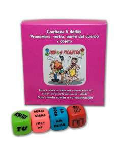 DIABLO PICANTE - JEU DE 4 DÉS DE PRONOM, VERBE, PARTIE DU CORPS ET LIEU 1 