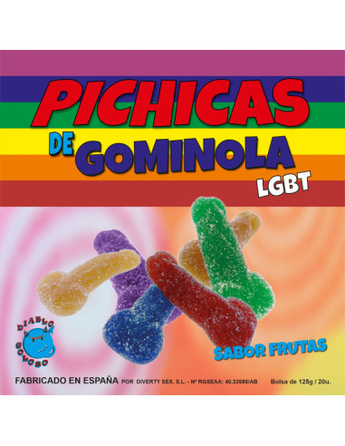 PRIDE - PENIS-GUMMIBRCHEN MIT ZUCKER LGBT 1 