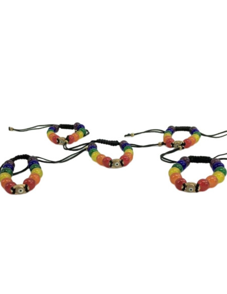 PRIDE - BRACCIALE CON OCCHIO TURCO E BANDIERA LGBT 1 