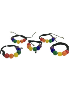 PRIDE - BRACCIALE CON SFERE PICCOLE CON BANDIERA LGBT 1 