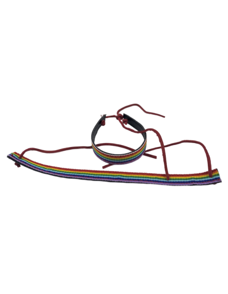 PRIDE - LGBT-FLAGGE SCHWARZES LEDERARMBAND 1 