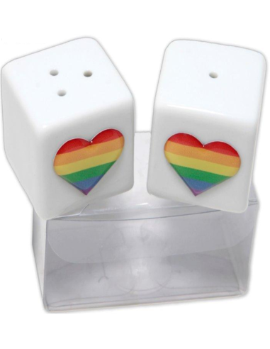 PRIDE - SALE E PEPE IN CERAMICA CON BANDIERA LGBT 1 