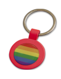 PRIDE - FUSCIA METAL KEYRING ROUND KEY RING WITH THE LGBT FLAG 1 