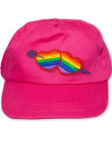 PRIDE - FUSCIA CAP WITH THE LGBT HEART 1 