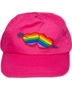 PRIDE - CASQUETTE FUSCIA AU COEUR LGBT 1 