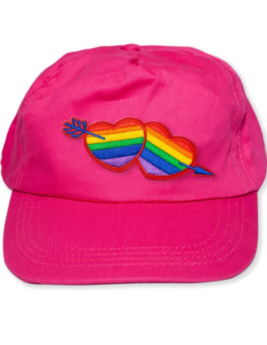 PRIDE - FUSCIA CAP WITH THE LGBT HEART 1 