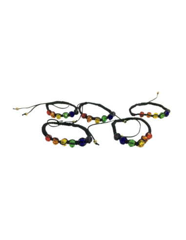 PRIDE - BRACCIALE CON SFERA IN VETRO CON BANDIERA LGBT 1 