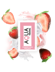 AQUA TRAVEL - STRAWBERRY CREAM FLAVOUR WATERBASED LUBRICANT 6 ML 1 