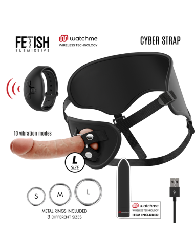 FETISH SUBMISSIVE CYBER STRAP - IMBRAGATURA CON DILDO E TELECOMANDO BULLET TECNOLOGIA WATCHME L 16 