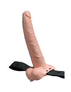 FETISH FANTASY SERIES - ADJUSTABLE HARNESS REALISTIC PENIS WITH BALLS RECHARGEABLE AND VIBRATOR 23 CM 5 