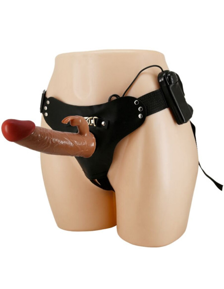 PRETTY LOVE - MARION HARNESS UNIVERSAL BRIEFS WITH VIBRATION DILDO 19 CM BROWN 9 