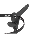 FETISH SUBMISSIVE HARNESS - VIBRATORE NERO A DOPPIA PENETRAZIONE 6 