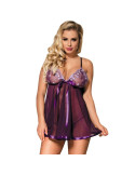 SUBBLIME - BABYDOLL MIT BOGEN UND GLNZENDEN DETAILS LILA S / M. 5 