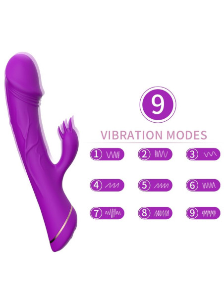 ARMONY - VIBRATORE DILDO CONIGLIO IN SILICONE VIOLA 6 