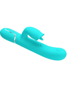 PRETTY LOVE - RABBIT VIBRATOR WITH LICKING AQUA GREEN 4 