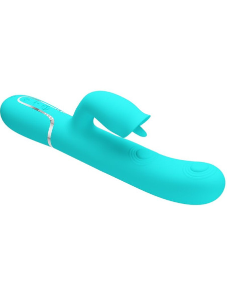 PRETTY LOVE - RABBIT VIBRATOR WITH LICKING AQUA GREEN 4 