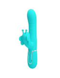 PRETTY LOVE - VIBRATEUR MULTIFONCTION LAPIN 4 EN 1 PAPILLON AQUA VERT 11 