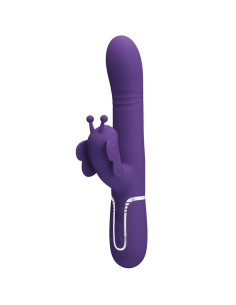 PRETTY LOVE - VIBRATORE MULTIFUNZIONE RABBIT 4 IN 1 FARFALLA VIOLA 11 