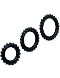 BAILE - TITAN SET 3PCS COCK RING BLACK 2.8 + 2.4 + 1.9 CM 5 