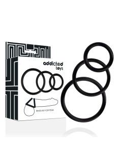 ADDICTED TOYS - SET DI ANELLI PER PENE NERO 4 