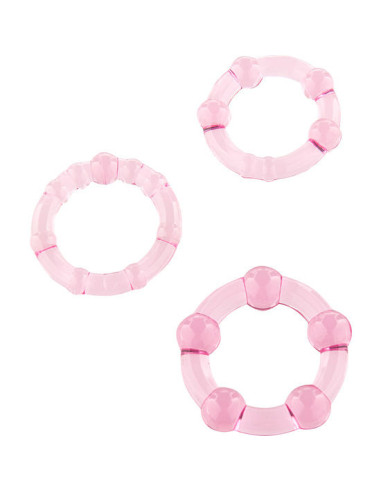 SEVEN CREATIONS - SET DI TRE ANELLI PER PENE ROSA 2 