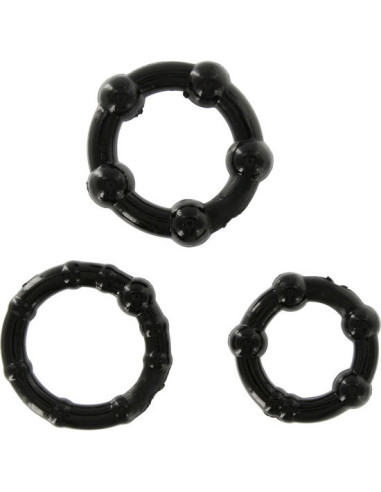 SEVEN CREATIONS - SET OF THREE BLACK PENIS RINGS 2 