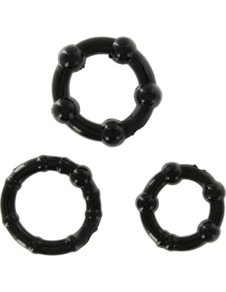 SEVEN CREATIONS - SET OF THREE BLACK PENIS RINGS 2 