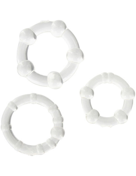 SEVEN CREATIONS - SET OF THREE TRANSPARENT PENIS RINGS 2 