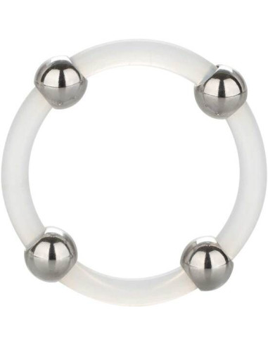 CALEXOTICS - BAGUE EN SILICONE PERLÉE ACIER L 4 