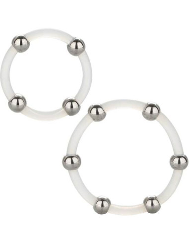 CALEXOTICS - STEEL BEADED SILICONE RING SET 4 