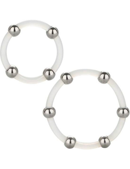 CALEXOTICS - STEEL BEADED SILICONE RING SET 4 