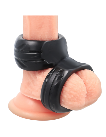 POWERING - SUPER FLEXIBLE AND RESISTANT DOUBLE PENIS RING PR09 BLACK 9 