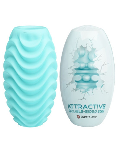 PRETTY LOVE - TURQUOISE DOUBLE SIDED MASTURBATOR EGG 4 