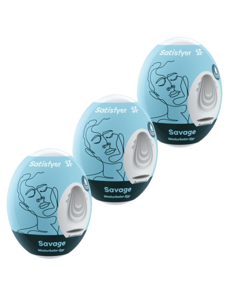 SATISFYER - 3 OEUFS MASTURBATEURS SAVAGE 2 