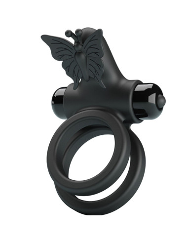 PRETTY LOVE - DOUBLE VIBRATING RING WITH BLACK STIMULATOR 11 