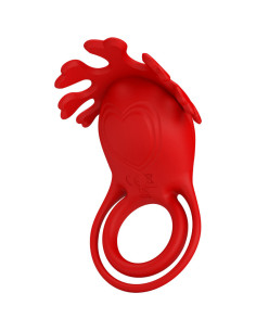 PRETTY LOVE - ANELLO VIBRATORE RUBEN 7 VIBRAZIONI IN SILICONE ROSSO 10 