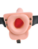 FETISH FANTASY SERIES - ADJUSTABLE HARNESS REMOTE CONTROL REALISTIC PENIS WITH RECHARGEABLE TESTICLES AND VIBRATOR 15 CM 8 