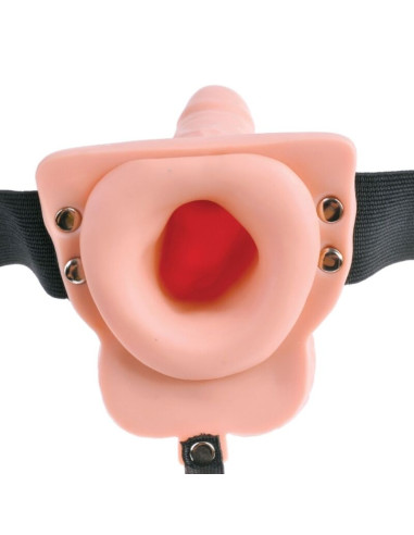 FETISH FANTASY SERIES - ADJUSTABLE HARNESS REMOTE CONTROL REALISTIC PENIS WITH RECHARGEABLE TESTICLES AND VIBRATOR 15 CM 8 