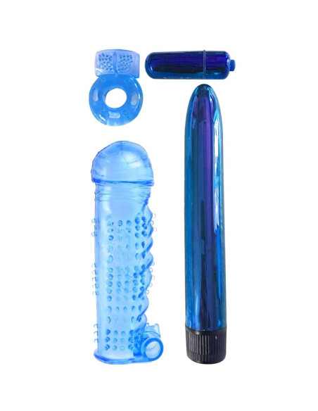 CLASSIX - KIT FOR COUPLES WITH RING, SHEATH AND BULLETS BLUE 2 