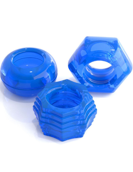 CLASSIX - SET OF 3 RINGS BLUE PENIS 2 