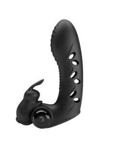 PRETTY LOVE - COUVERCLE DE DOIGT VIBRATEUR LAPIN NOIR VANCE 9 